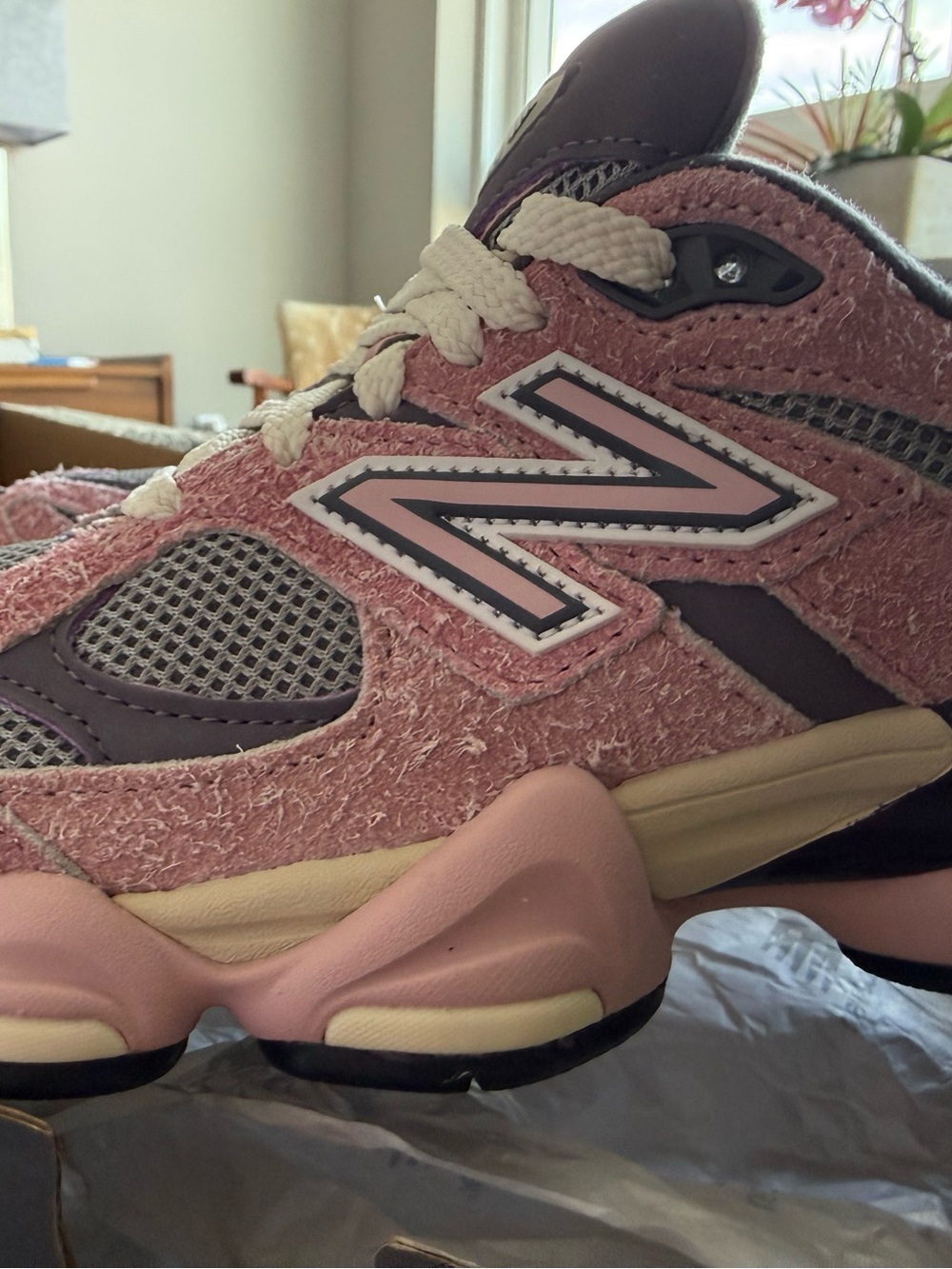 New Balance Pink and Purple Mesh Suede Athletic Sneakers
